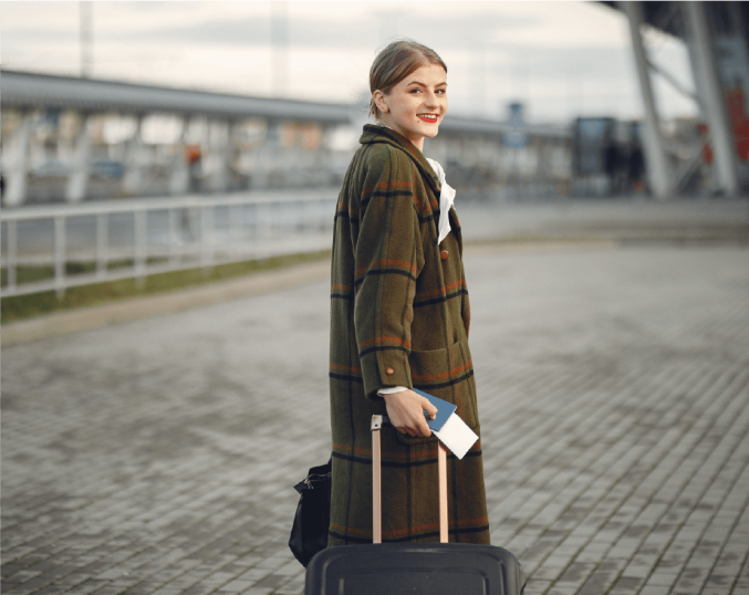 image of a girl with a suitcase