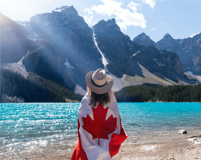 girl with Canada flag